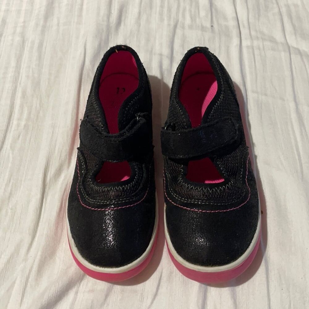 Wonder nation 12 black tennis shoe maryjane style non Marking soles like new